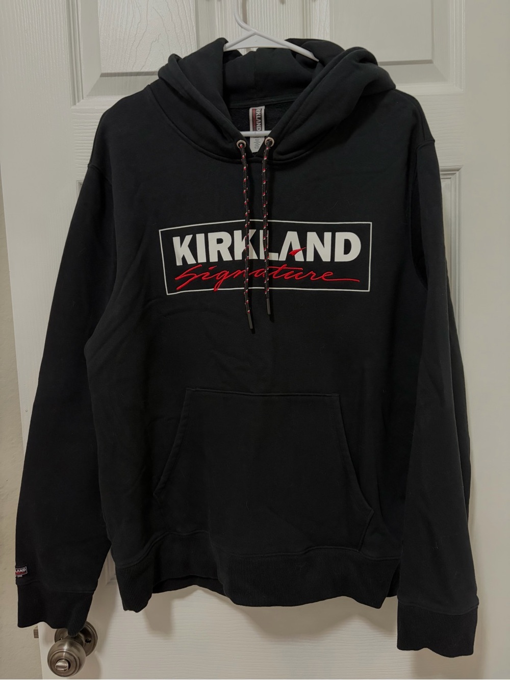 Kirkland Signature Unisex Logo Hoodie Black & Red